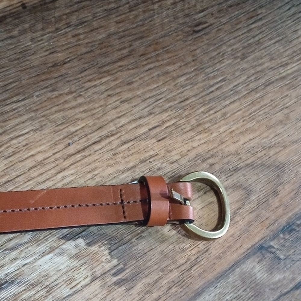 Brown Genuine Leather Womens Belt With Copper Buckle Size Large - Picture 3 of 8